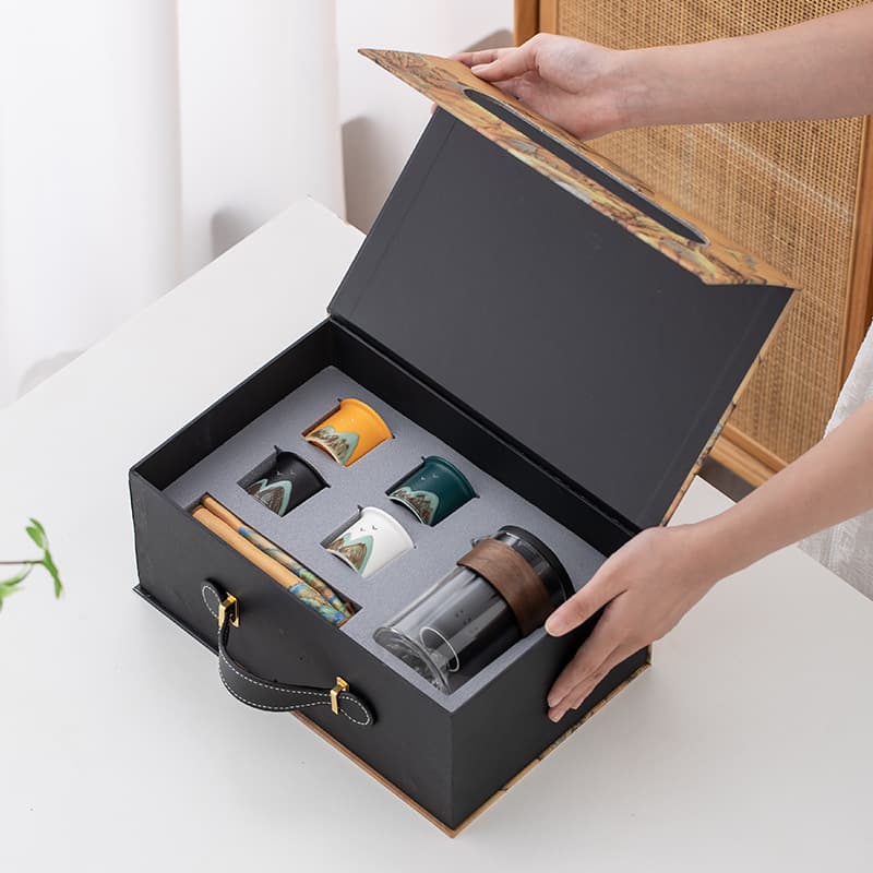 Business Gift Set Kung Fu Tea Set Teapot Company Event Anniversary Customer Souvenir Landscape Gift Box
