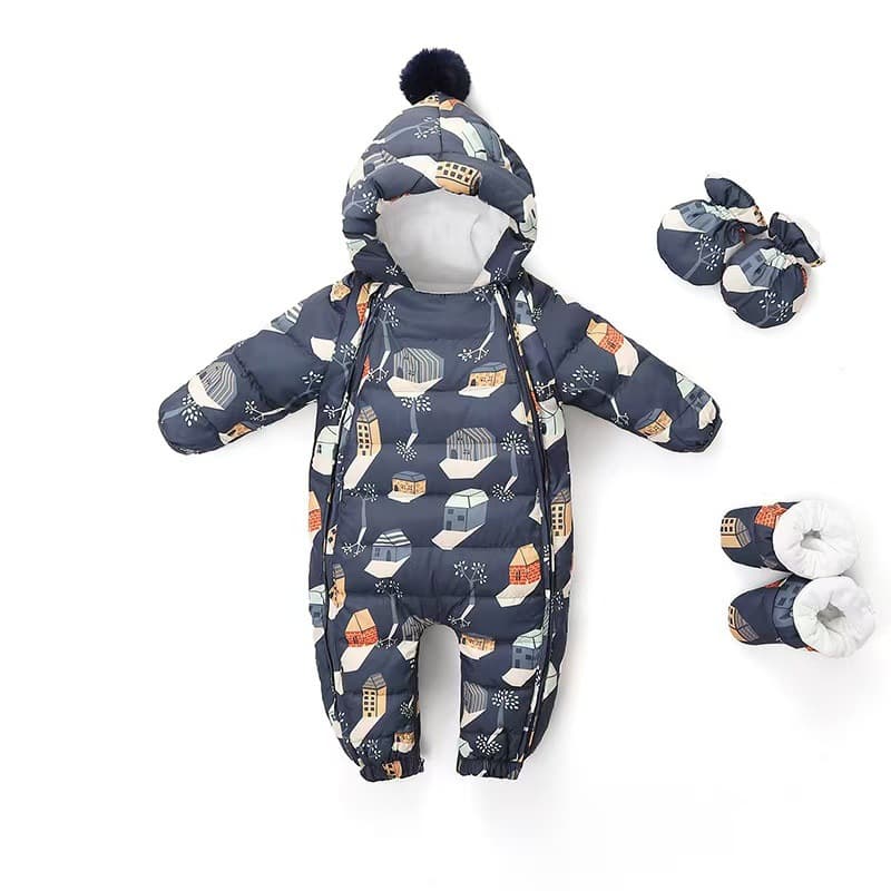 Baby Down Jumpsuit Newborn Winter Going Out Wrap Suit Warm Infant Crawling Romper
