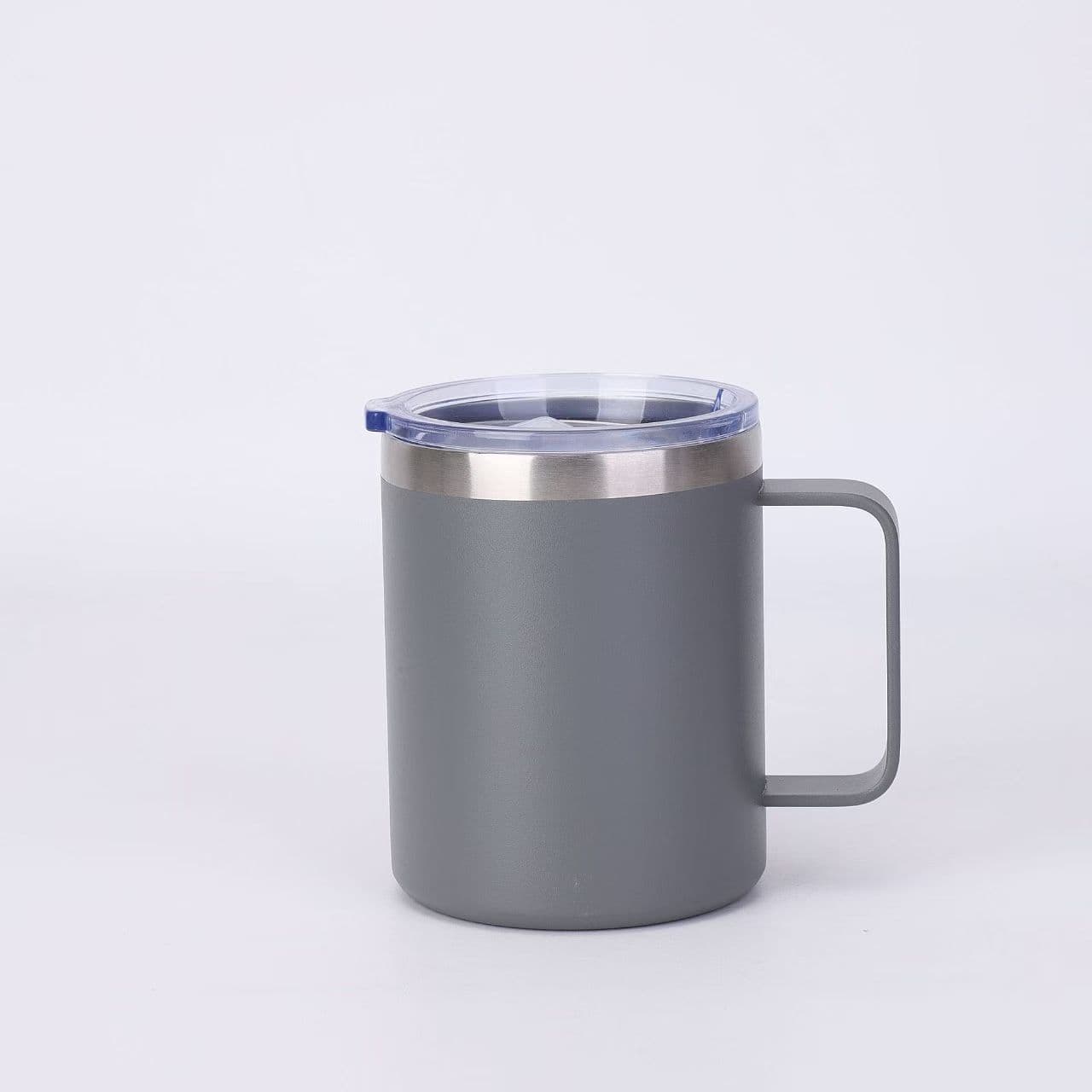 Cross-border 12oz 14oz Handle Cup Stainless Steel with Lid Mini Insulated Mug Office Coffee Cup with Handle