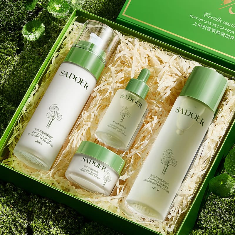 Shangduo Centella Asiatica Overnight Four-Piece Set Moisturizing Hydrating Skin Care Gift Box Wholesale