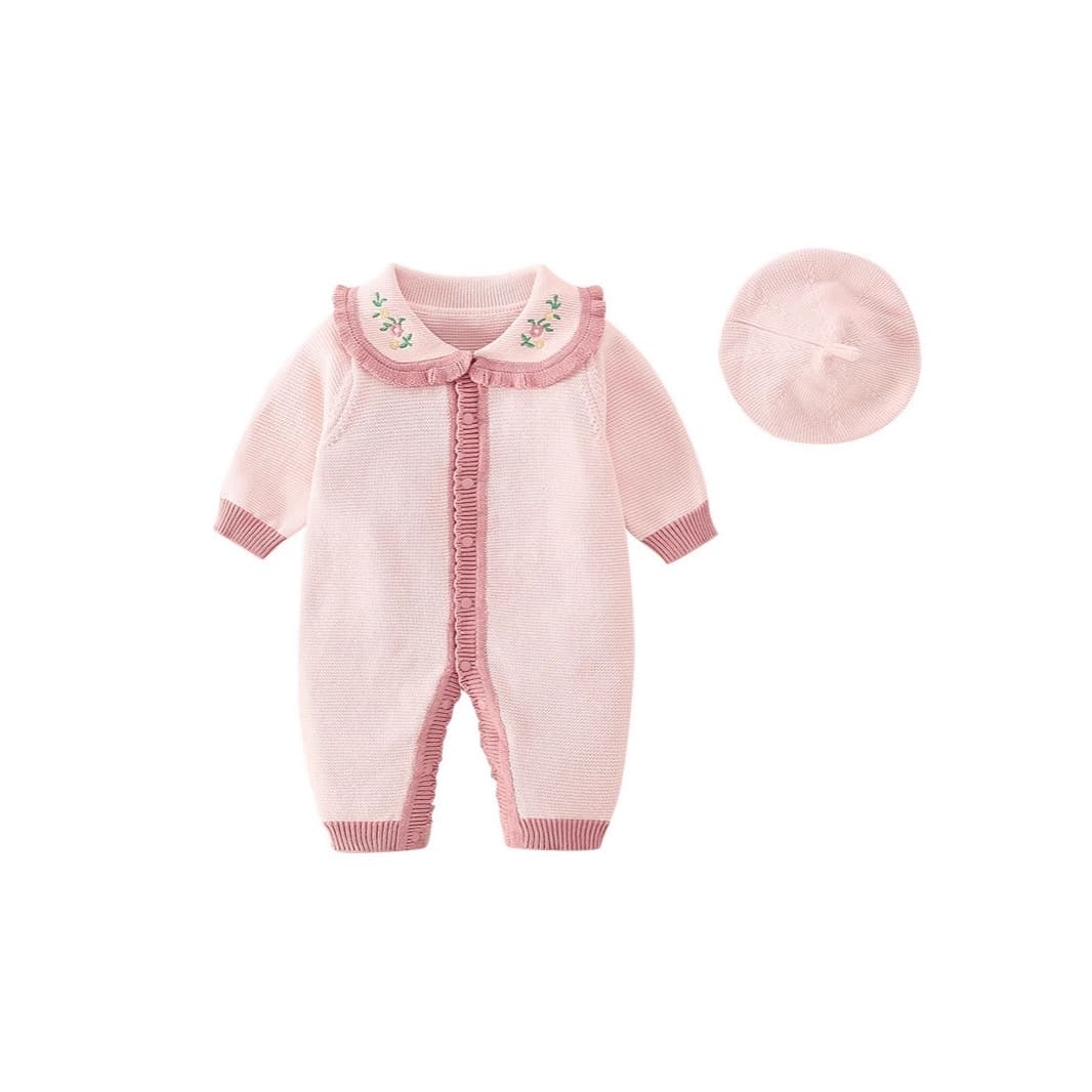 Baby Clothes, Autumn and Winter Wear, Newborn Baby Warm One-Piece Knitwear, Super Cute Full Moon and 100-Day Rompers