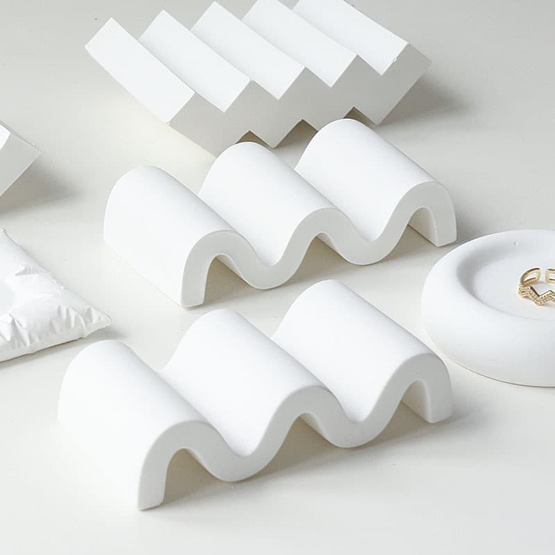 Ins Minimalist White Wave Irregular Stairs Gypsum Photography Props Decorative Ornaments Background