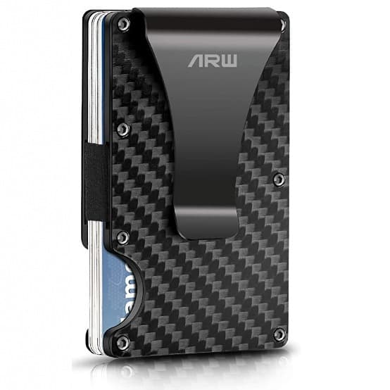 Aluminum alloy card holder RFID anti-theft brush ultra-light wear-resistant business commuter credit card holder carbon fiber wallet