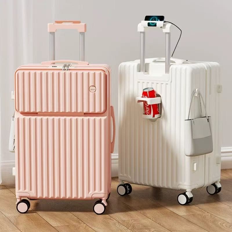 3001Q Series Luggage Carry-On 20 inch Front Opening Suitcase for Women Travel Bag Men Spinner Wheel Student Password Lock 24