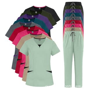 New Hospital Doctor Nurse Workwear Breathable Handwashing Gown Beauty Salon Nurse Uniform Factory Direct Cross-Border Supply