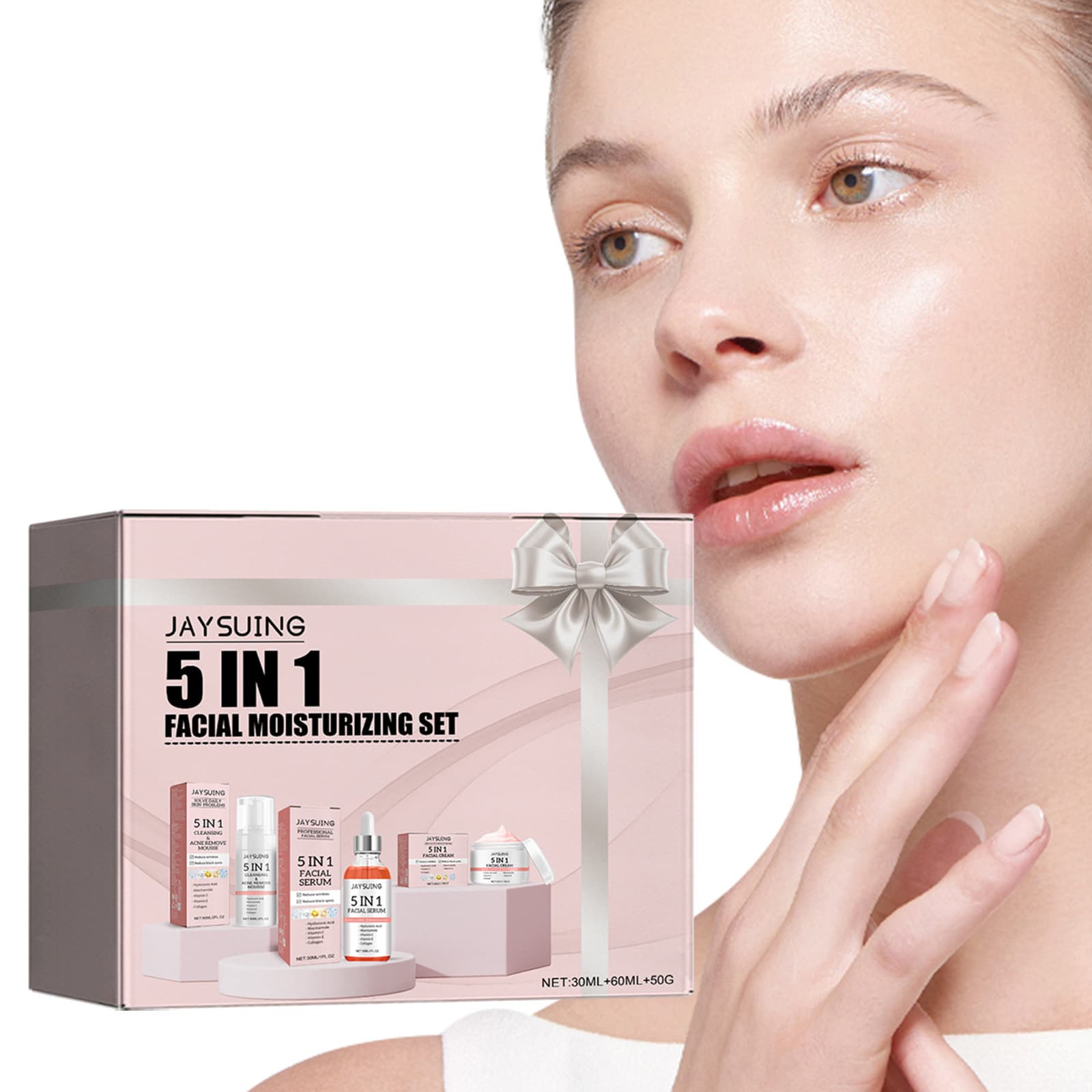 Jaysuing 5-in-1 Facial Moisturizing Set Hydrating and Nourishing Face Skin Care