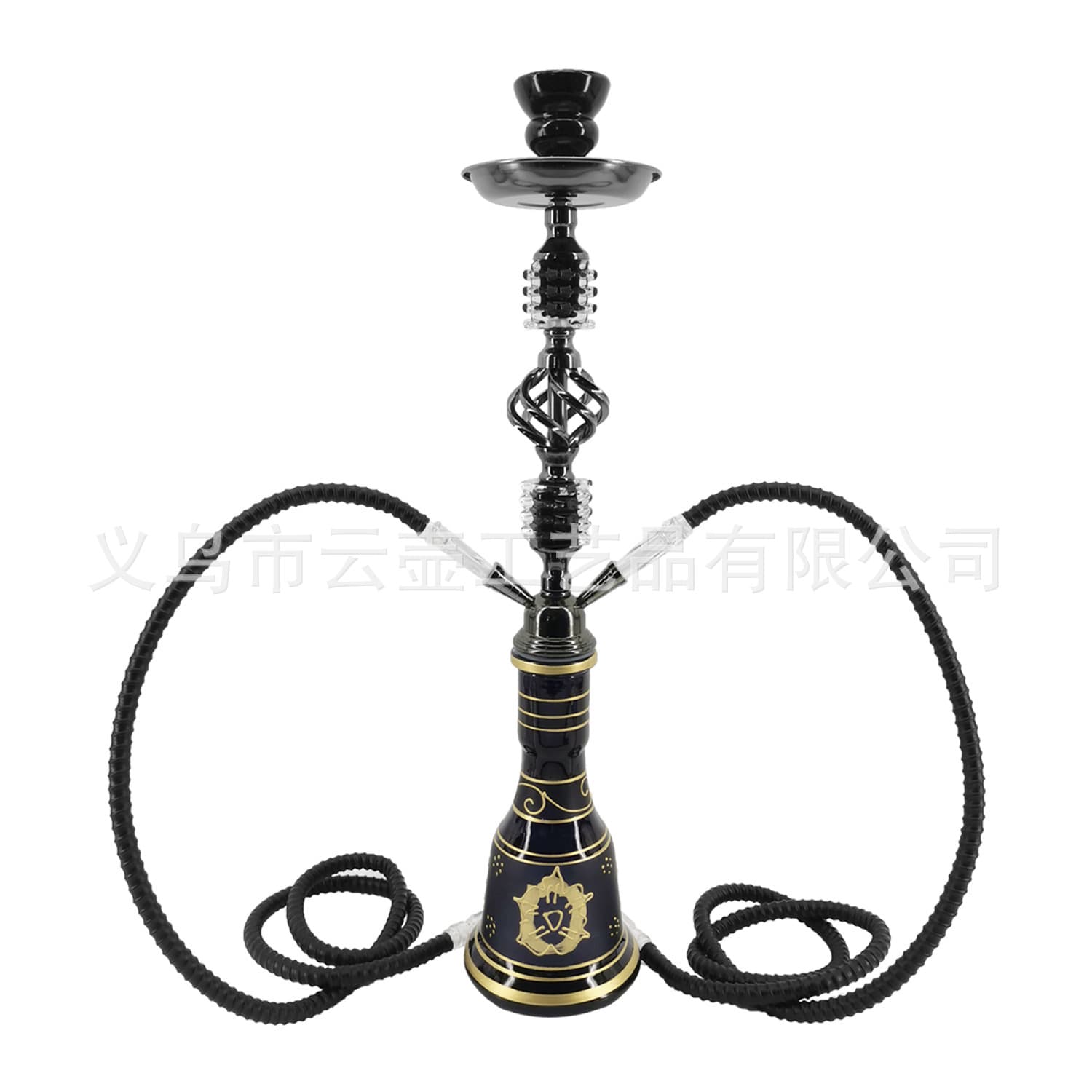 Cross-Border Hot Selling Arabic Medium Iron Hookah Single and Double Tube Set Hookah Shisha Factory