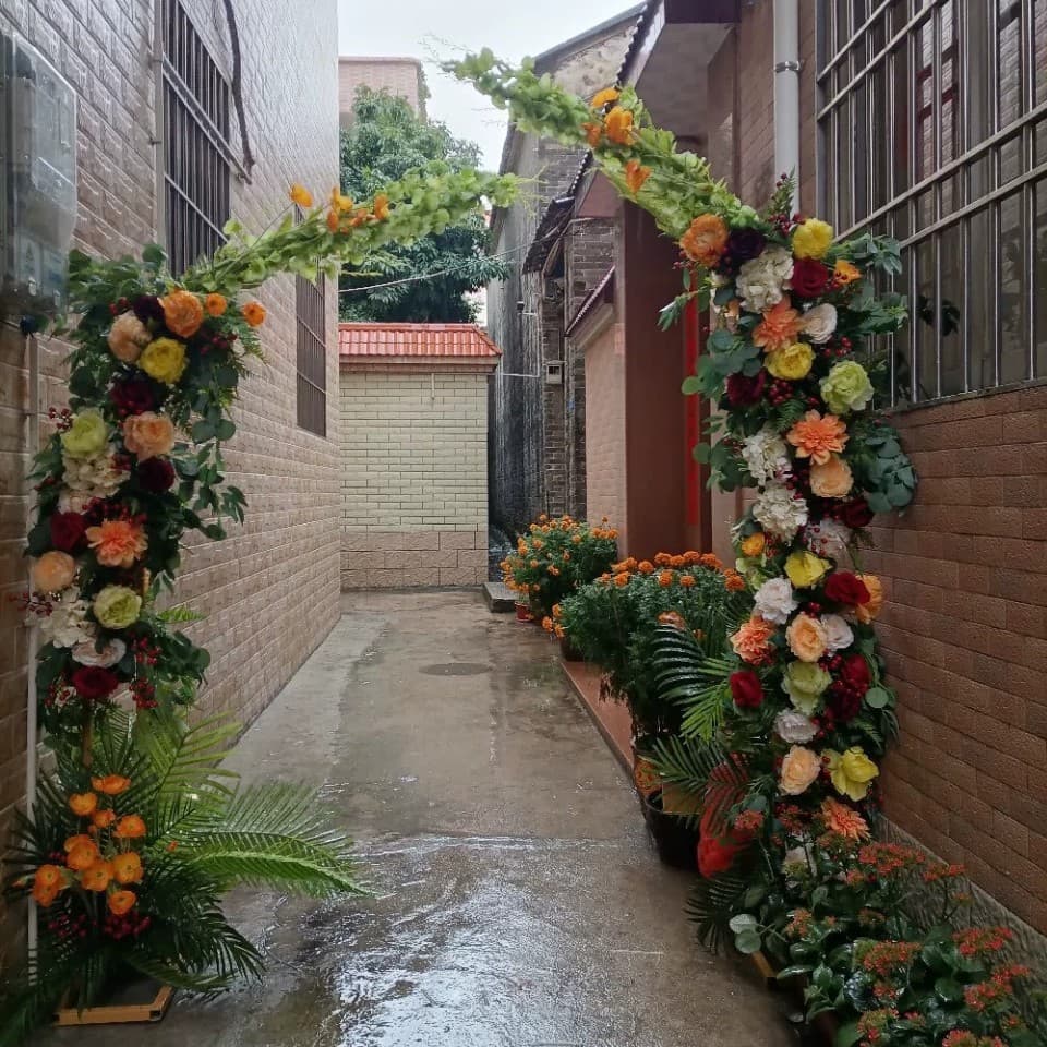 New Horned Arch Iron Silk Flower Arch Frame Curved Outdoor Wedding Flower Stand Marriage Special