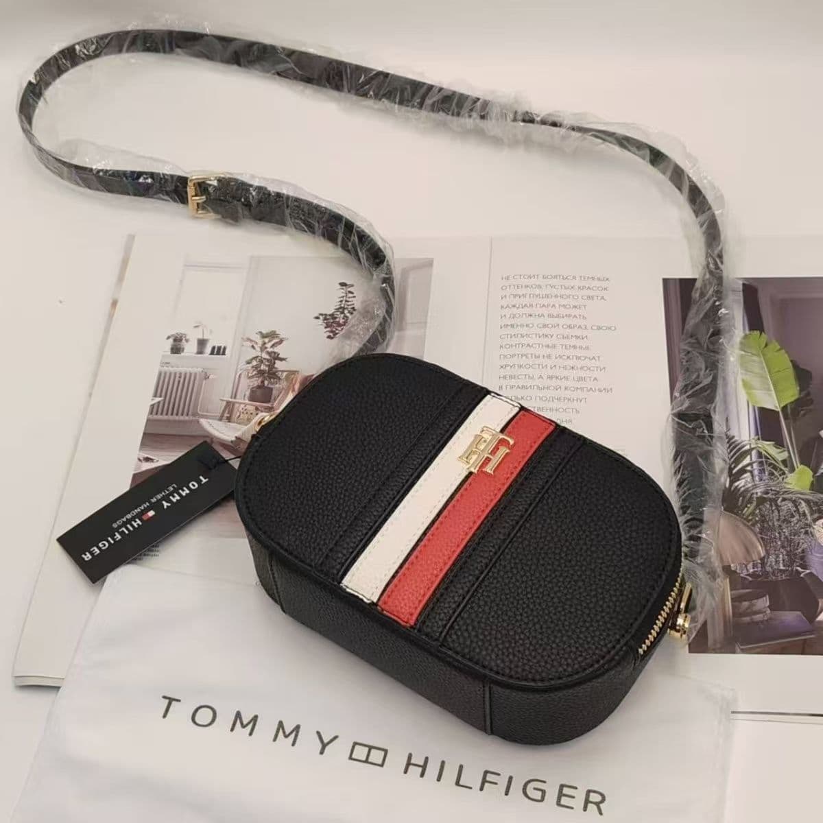 Tangjia Original Single Women's Bags Crossbody Bag Contrast Color Black Red White Stripes Classic Women's Bag Shoulder Strap Single Shoulder