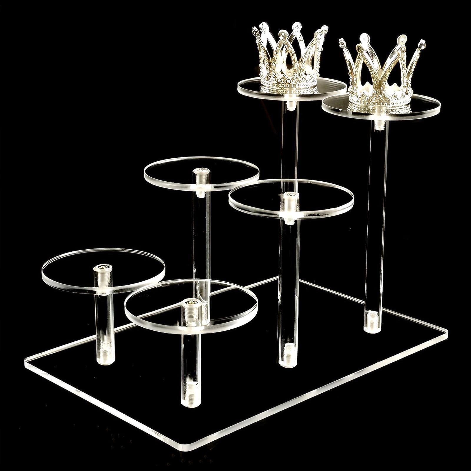 Clear Acrylic Round Multi-Layer Display Stand for Blind Box Figures, Dolls, Perfume, and Cosmetics Storage Rack