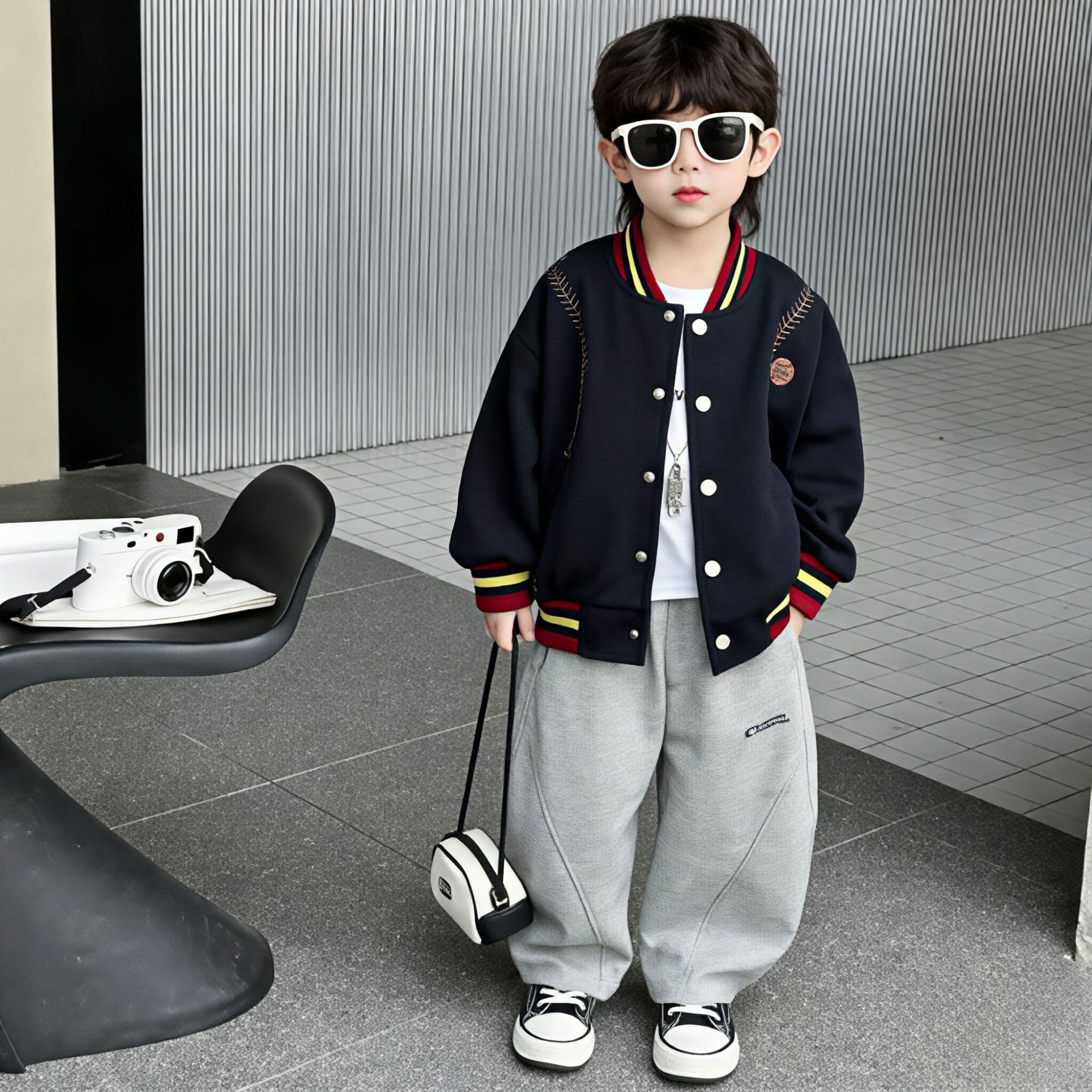 Boys Fashion Baseball Jacket Spring and Autumn 2026 New Children's Spring Cool Streetwear Jacket Top Kids Clothing