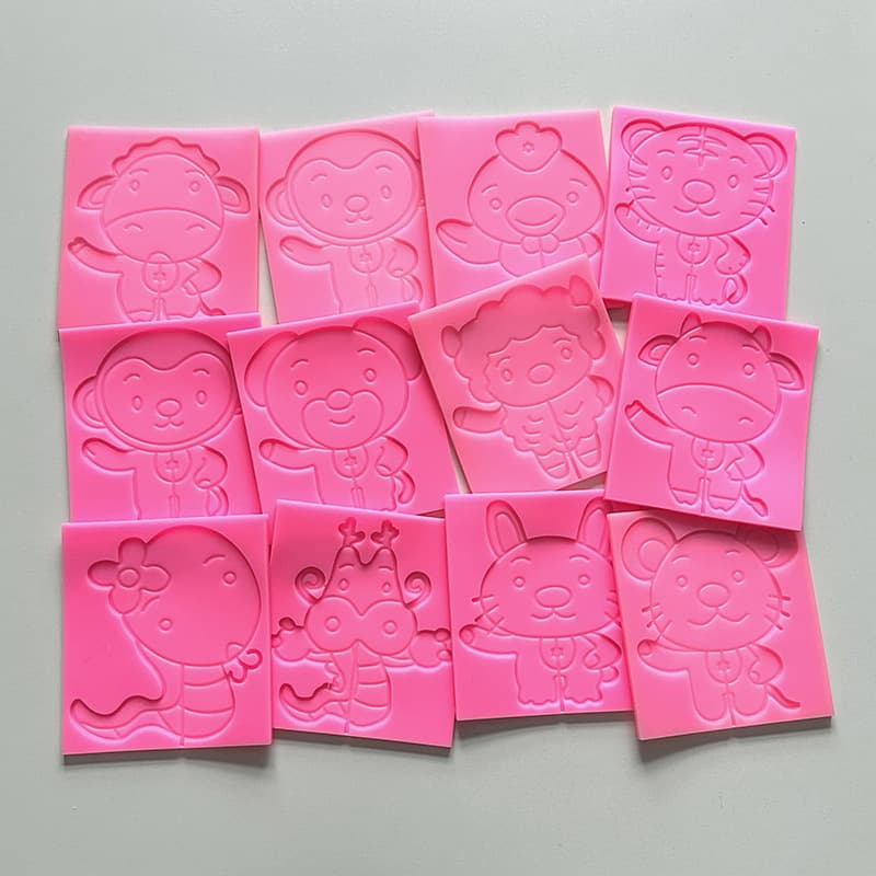 Sugar Painting Mold, Full Set of 12 Zodiac Sugar Painting Silicone Mold, Cartoon Sugar Painting Tool Stall Lollipop Mold