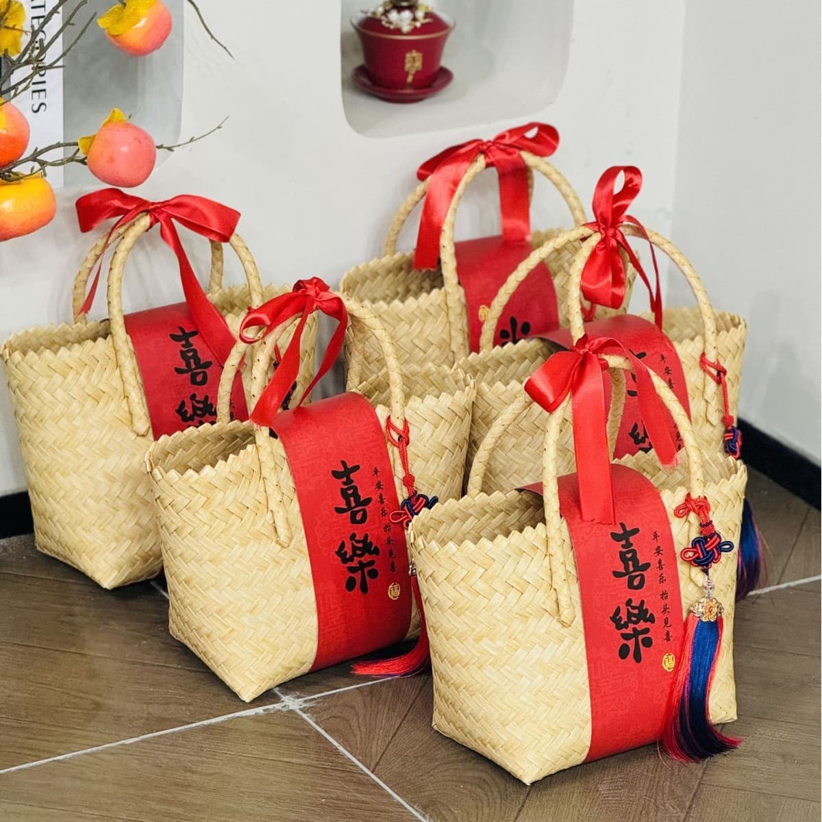 Wedding Packaging Souvenir Gift Bags, New Year Housewarming Full Moon Birthday Holiday Gift Boxes, Woven Celebration Baskets