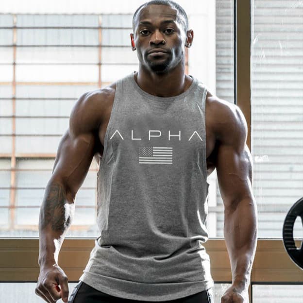 Gym sports running fitness training vest men's bodybuilding sleeveless cotton racer vest