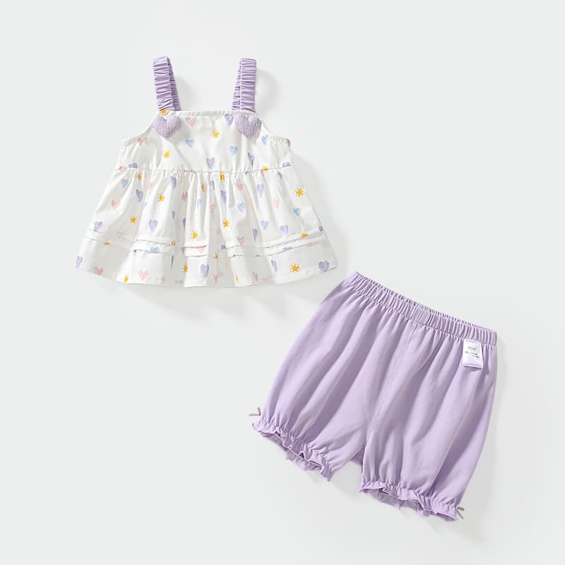 Girls 2026 New Suit Summer Children's Thin Korean Style Suspender Skirt Fashion Shorts Children's Clothes Wholesale