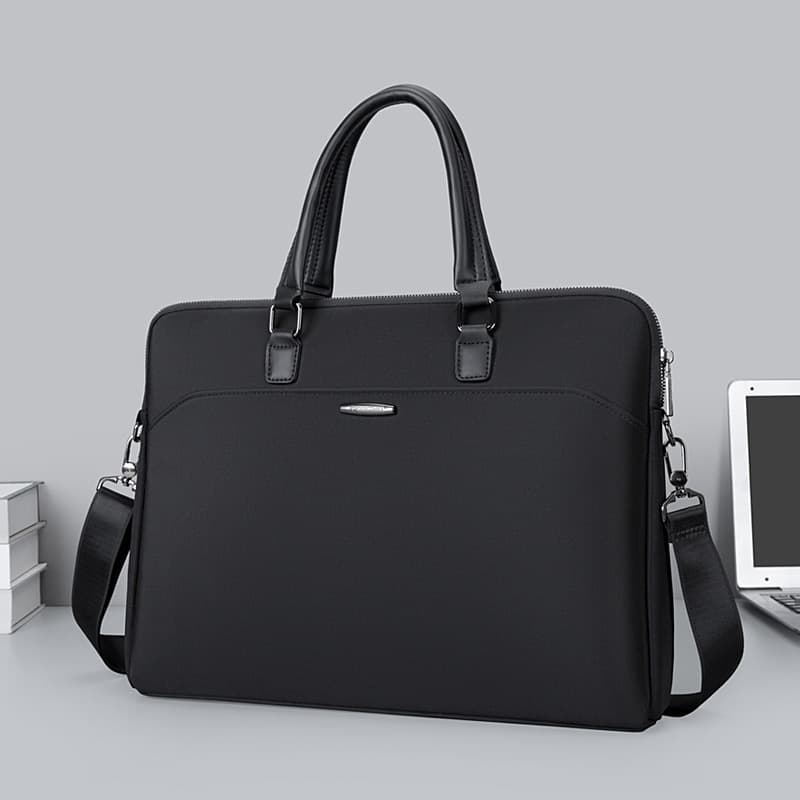 Yiyunchen document bag customized men's business men's and women's briefcase printed handbag commuter briefcase black