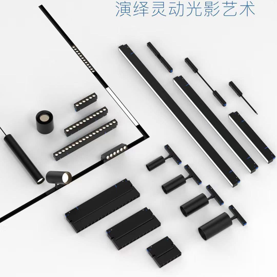 Mainless Magnetic Track Lights, 48V LED Frameless Embedded Folding Grid Magnetic Lighting for Home/Commercial Use