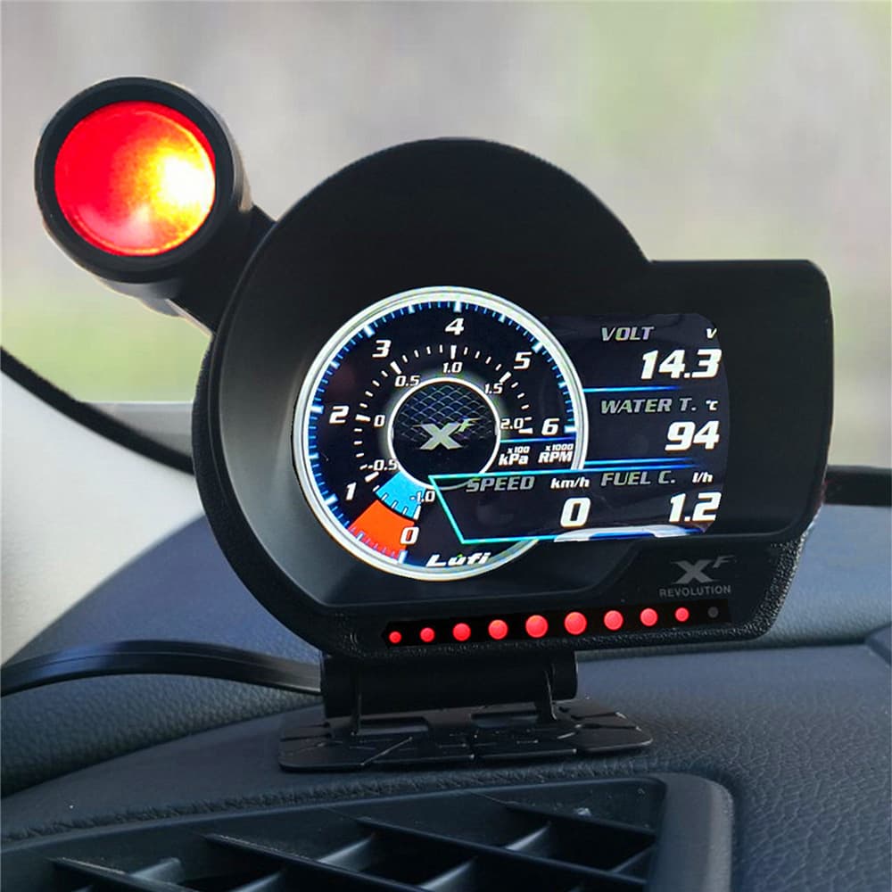 LUFI LCD XF Multifunctional OBD2 Car Instrument Modification Speed Exhaust Temperature Oil Pressure Water Temperature Turbocharger
