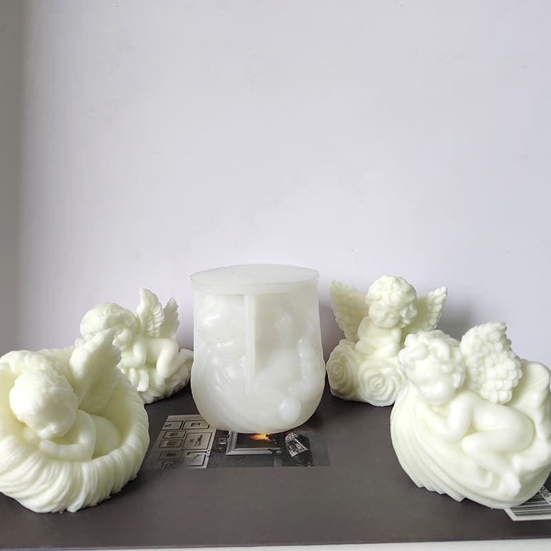 Cross-border Valentine's Day Rose Angel Aromatherapy Candle Mold Wing Angel Epoxy Resin Ornament Plaster Silicone Mold