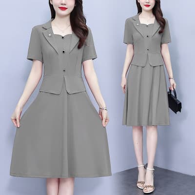 Plus Size Women's Dress 2025 New Summer Fashion Luxury Two-Piece Set Elegant Lady Summer Clothing