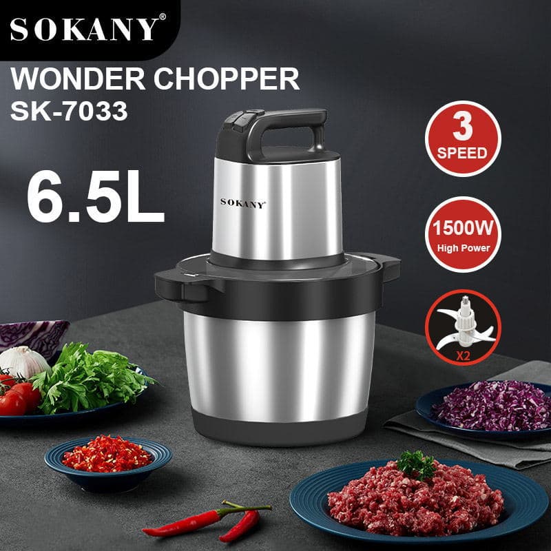Cross-border electric household meat grinder, vegetable blender, meat mincer, shredder, juicer, 6.5 liters