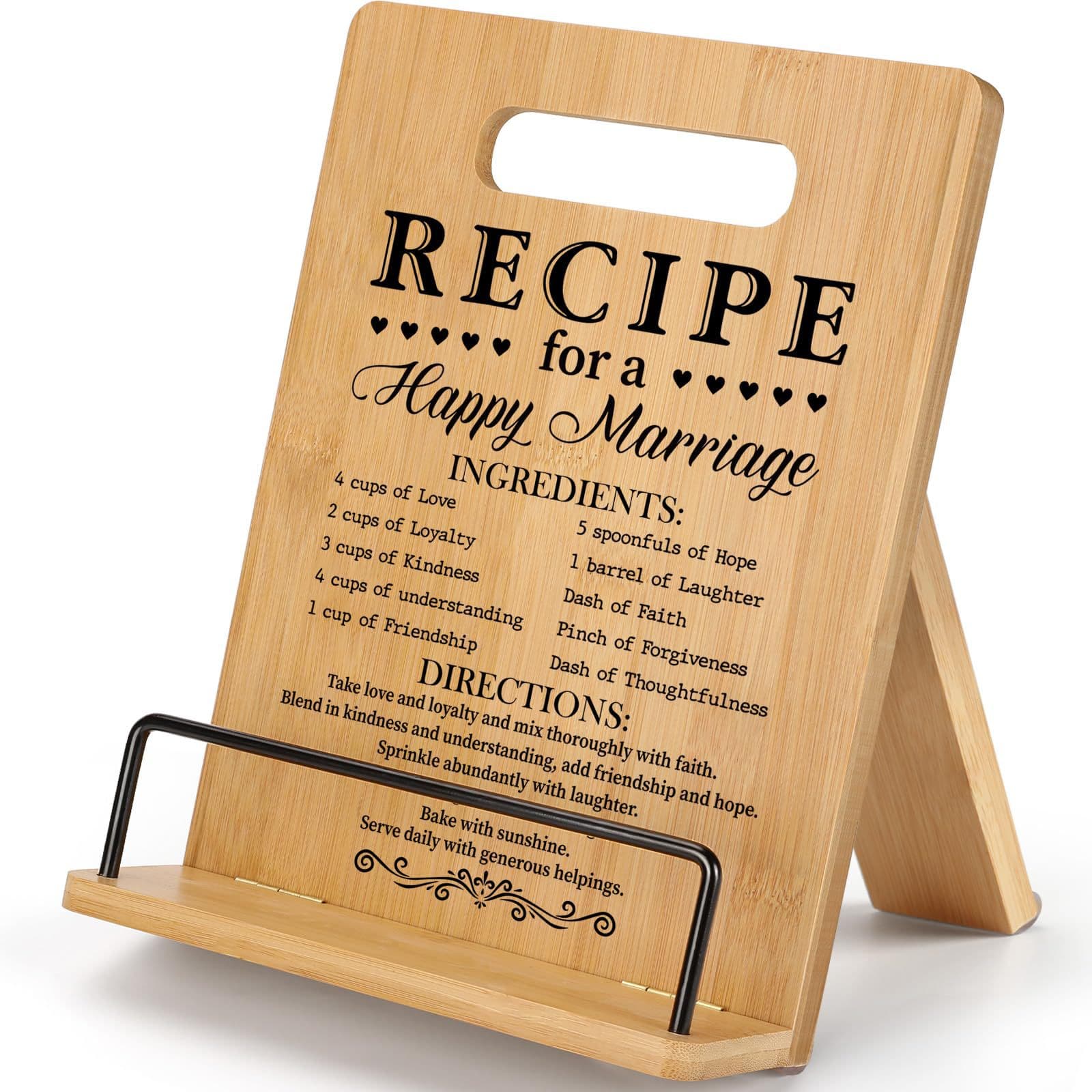 Amazon Bamboo Recipe Stand, Wooden Reading Display, Desktop Kitchen iPad Holder, Mother's Day Gift, Cross-border