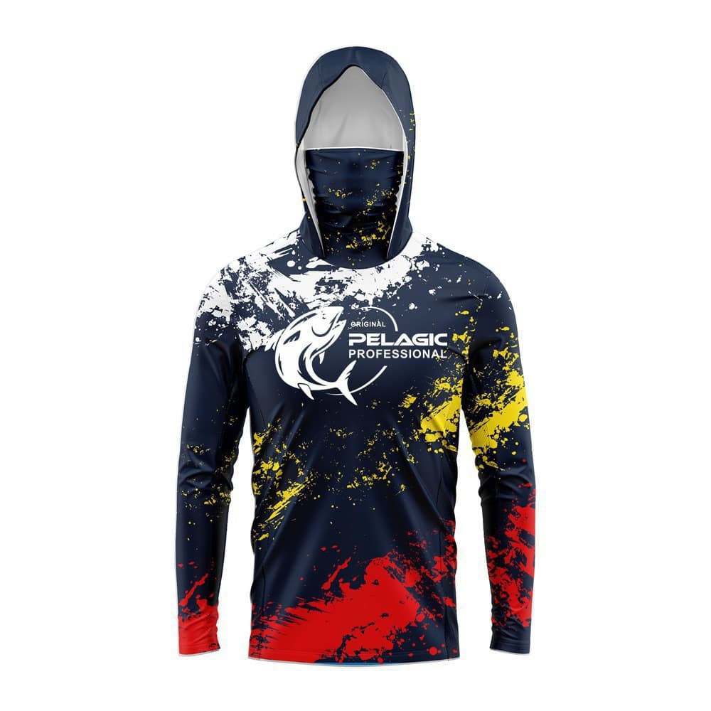 Cross-border pelagic fishing clothing, sun protection clothing, hooded and masked, Luya camouflage long-sleeved ice silk quick-drying sea fishing