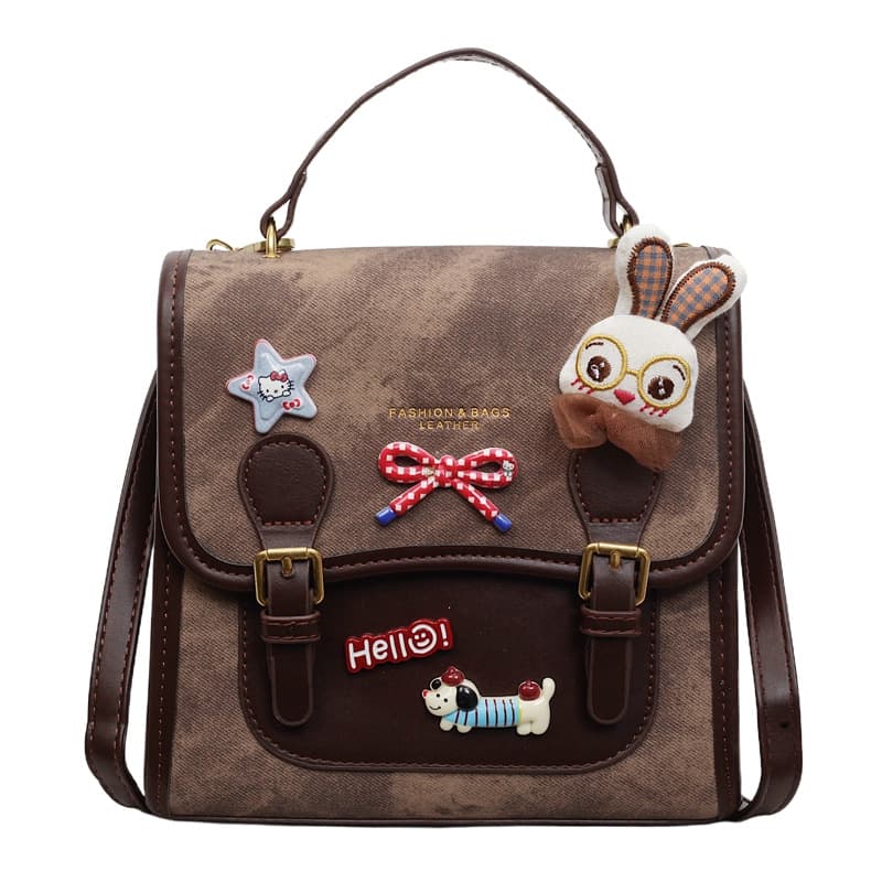 2026 New Cute Cartoon Contrast Color Backpack for Female Students Korean Fashion Versatile School Bag 520 Gift
