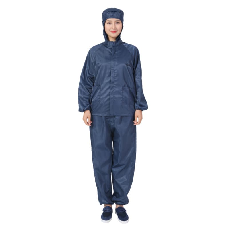 Hooded Split Anti-Static Clothing Dustproof Cleanroom Workwear ESD Suit for Food Cleanroom Pharmaceutical Workshop Electronics Factory
