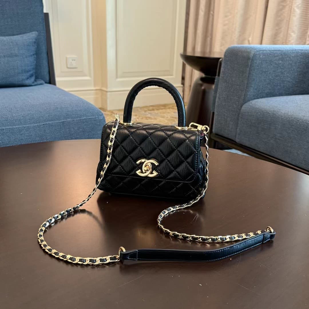 Cross-border Little Fragrance Style Diamond Quilted Chain Women's Bag New Handbag Genuine Leather Bag Fashionable Versatile Shoulder Crossbody Bag