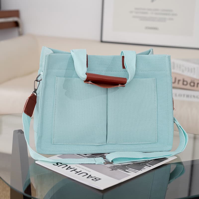 Cross-border Hot-selling Book Bag 13-inch Canvas Handbag Commuter Bag Shoulder Crossbody Tote Bag Student Bag University Bag