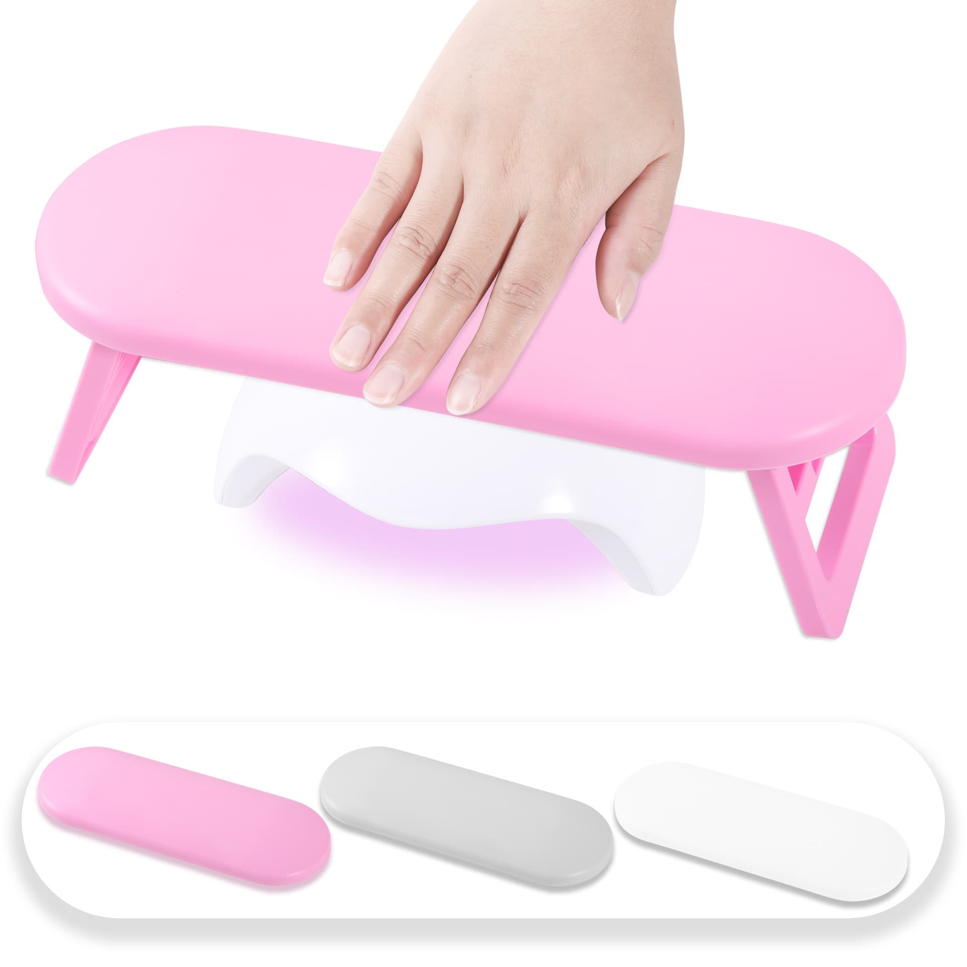 Cross-border Exclusive Foldable Russian Manicure Hand Rest with Manicure Lamp Holder Plastic Wrist Support Stand for Nail Salon