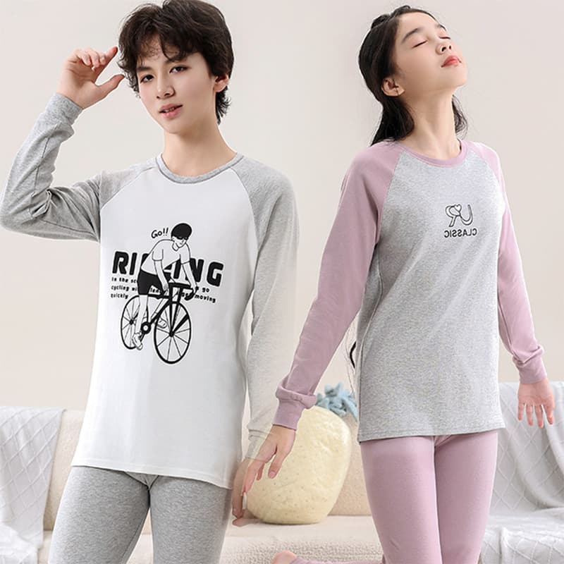 Boys' Teenagers' Pure Cotton Thermal Underwear Set Autumn Pants Sleepwear Warm Clothes Children's Innerwear Boys' Cotton Trousers