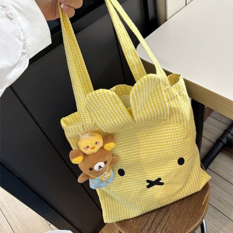 Summer New Canvas Bag Handbag Miffy Versatile Bag Commuter Fashion Single Shoulder Crossbody Bag for Women Little Rabbit