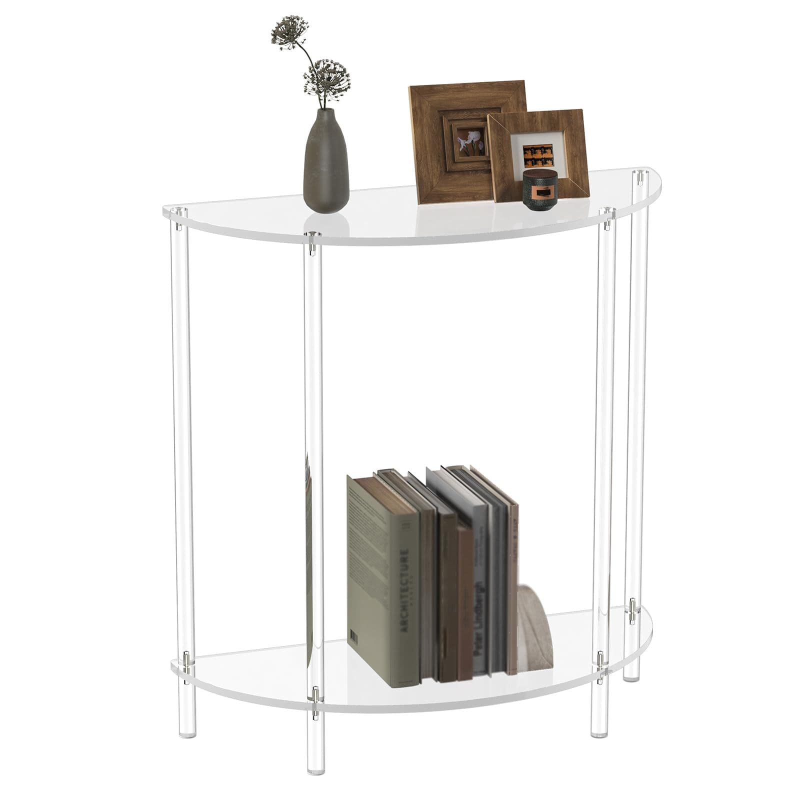 Acrylic console table half moon small entrance table sofa foyer hallway living room transparent entrance assembly table