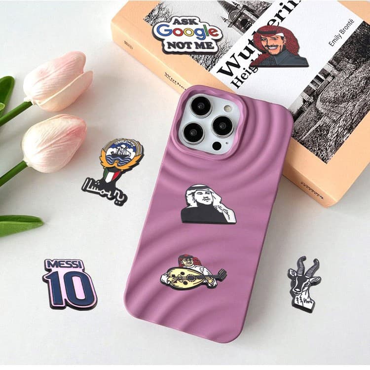 Custom Graffiti Style Phone Sticker Electroplated Magnetic Metal Sticker Lucky Thin Nordic Style Halloween Decorative Sticker