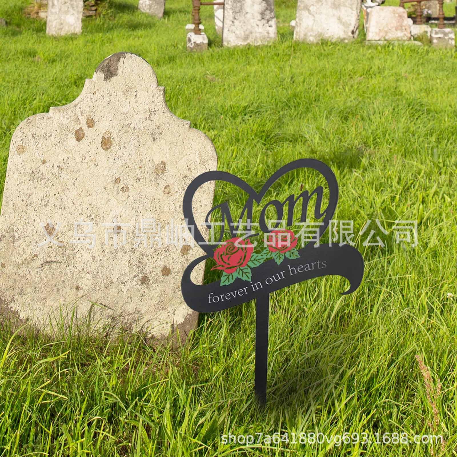 Cross-border Acrylic Garden Outdoor Decoration Cemetery Garden Stake Yard Memorial Grave Stake Memorial Plaque Cemetery Decoration