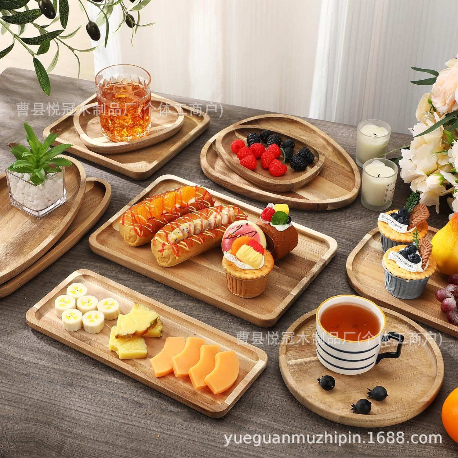 Acacia Wood Deli Tray Acacia Wood Tray Kitchen Home Fruit Platter Acacia Wood Irregular Shape Serving Plate Snack Plate