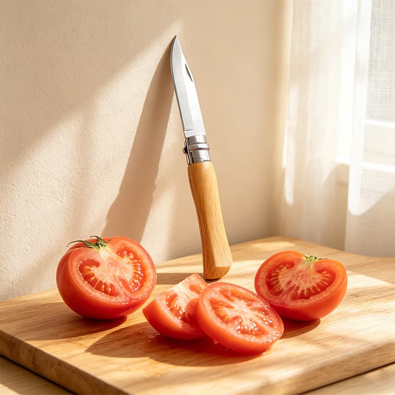 Outdoor camping folding knife, household mini knife, ultra-sharp kitchen fruit knife, stainless steel paring knife, imitation wood knife