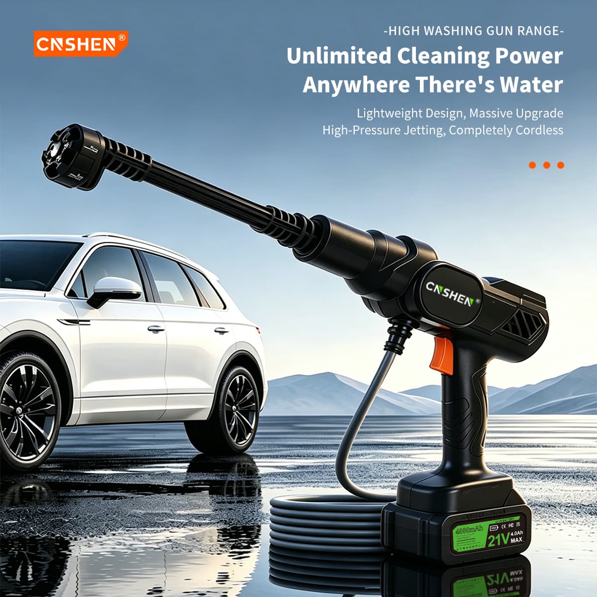 New car wash high pressure water gun wireless multi-function high endurance car wash machine household portable window cleaning water gun
