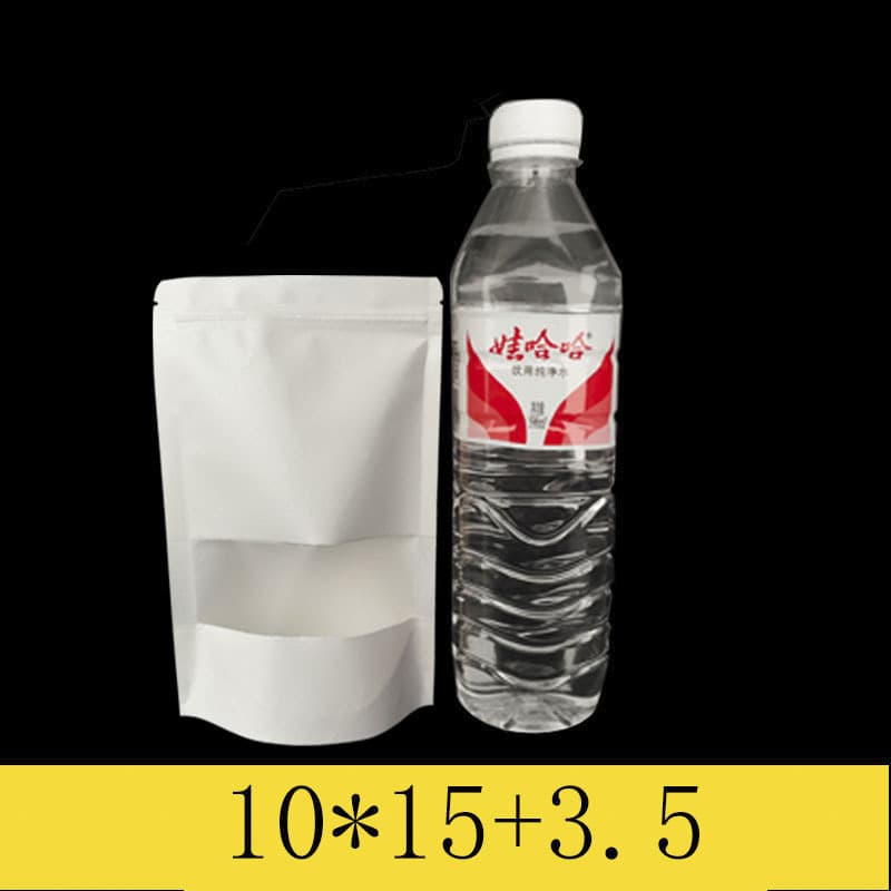 Wholesale Nuts Snacks Beef Jerky Stand-Up Pouch Seal Bag Packaging Bag Candy Tea Food Window Kraft Paper Bag