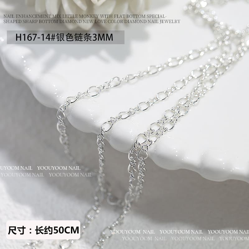 Wholesale Nail Chain Steel Ball Decorations, Ins Style Japanese Metal Chains DIY Accessories, Ultra-Fine Versatile Nail Embellishments