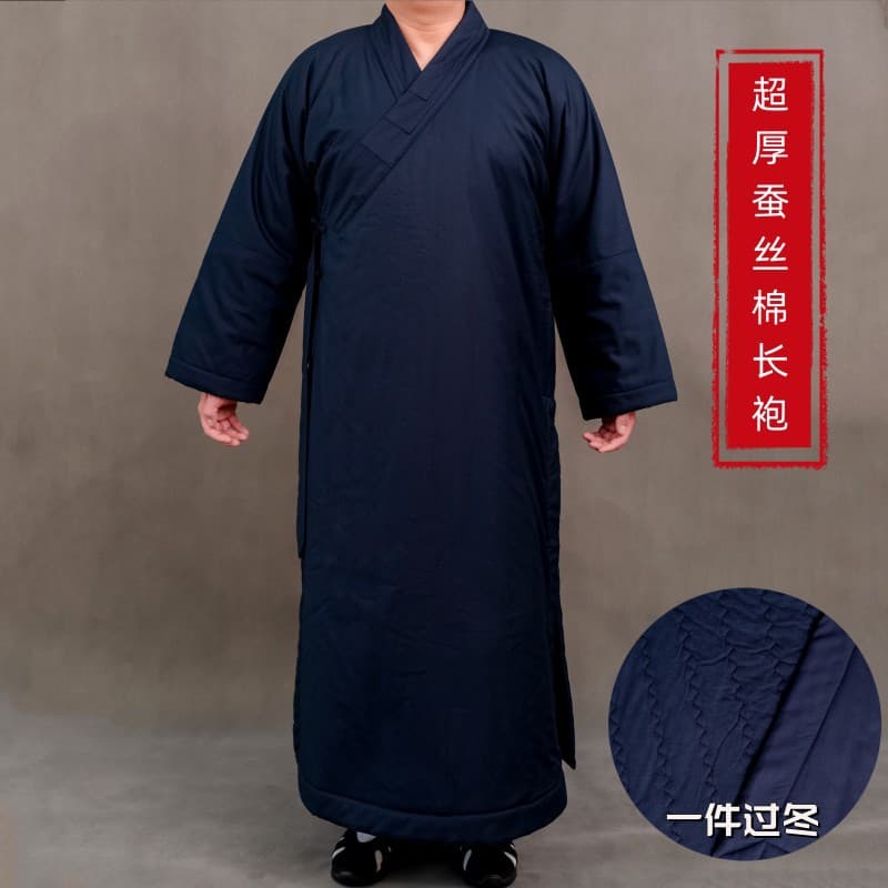 Directly from the manufacturer, winter Sanqing collar Taoist robes, thickened Taoist robes for men and women, warm Taoist clothing, Sanqing collar Taoist robes