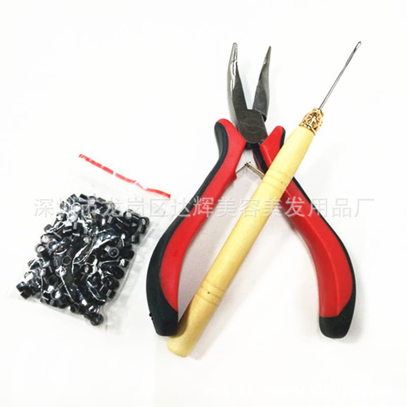 Professional Hairdressing Products Clip-on Hair Extension Clips Red Black Bent Head Teeth Fake Hair Clip Three-piece Set