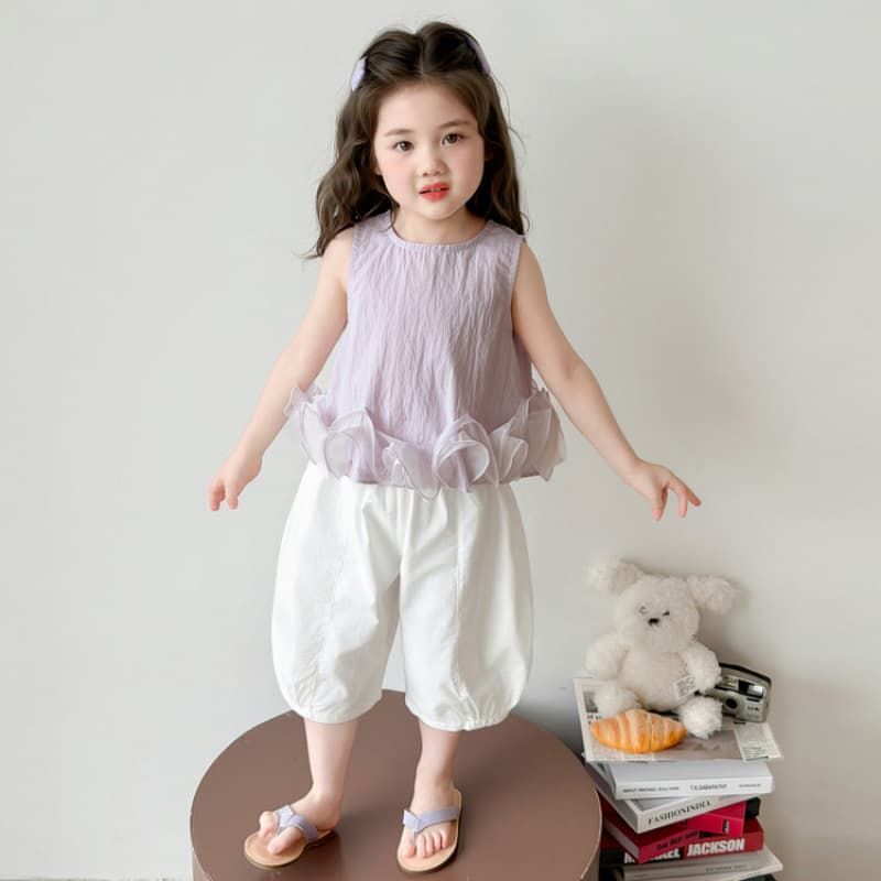 Girls' Summer Set 2026 New Style Sweet Sleeveless Top Kids' Summer Sleeveless Two-Piece Outfit