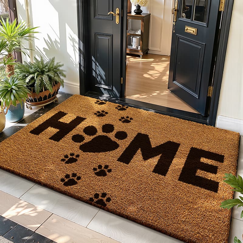 Coconut Coir Style Doormat Absorbent Quick-Dry Dirt-Resistant Entryway Mat Outdoor Front Door Porch Brown Non-Slip Floor Mat