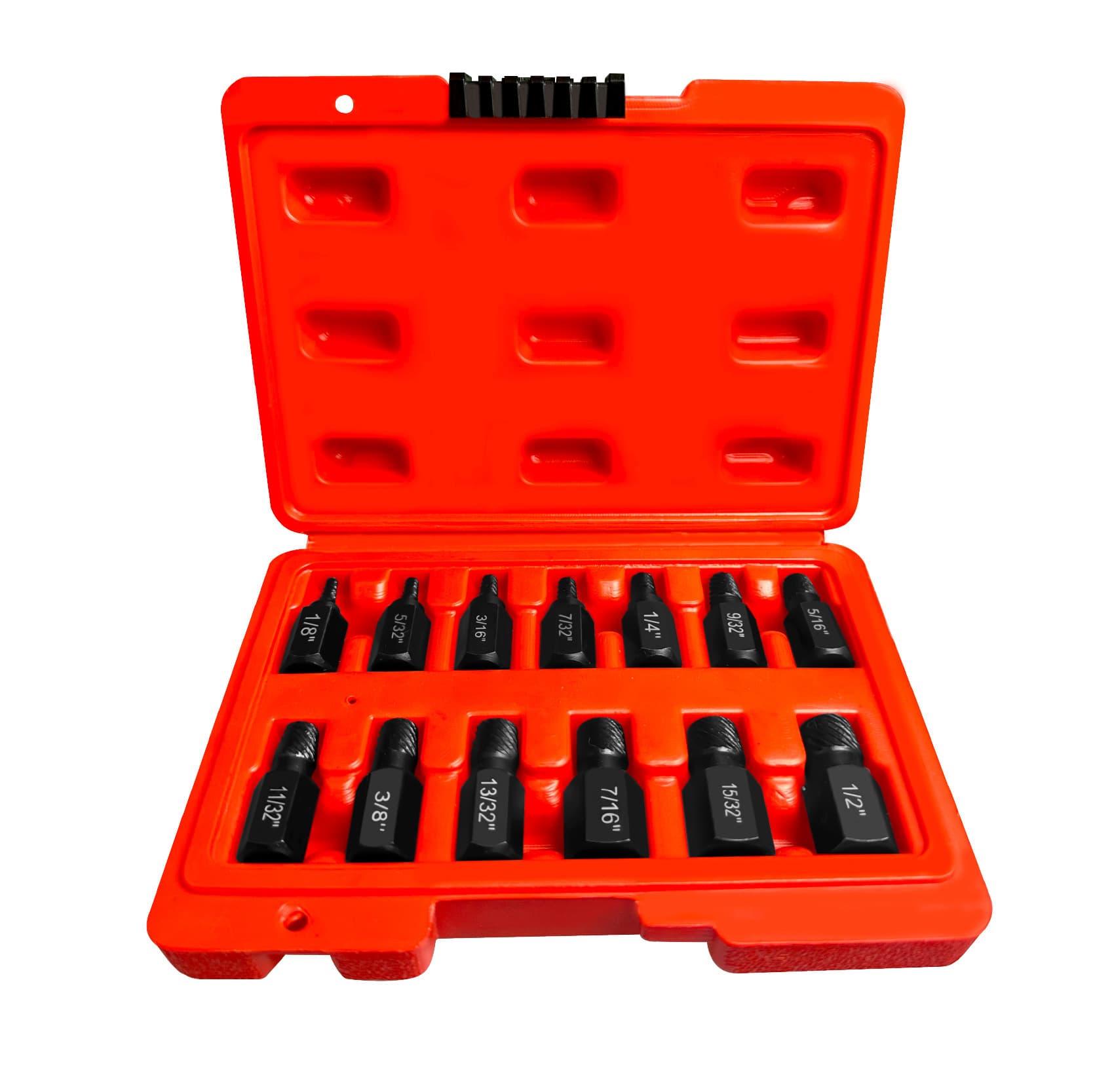 13pc Nut Extractor Set for Damaged and Broken Hex Nuts, Socket Removal Tool Kit
