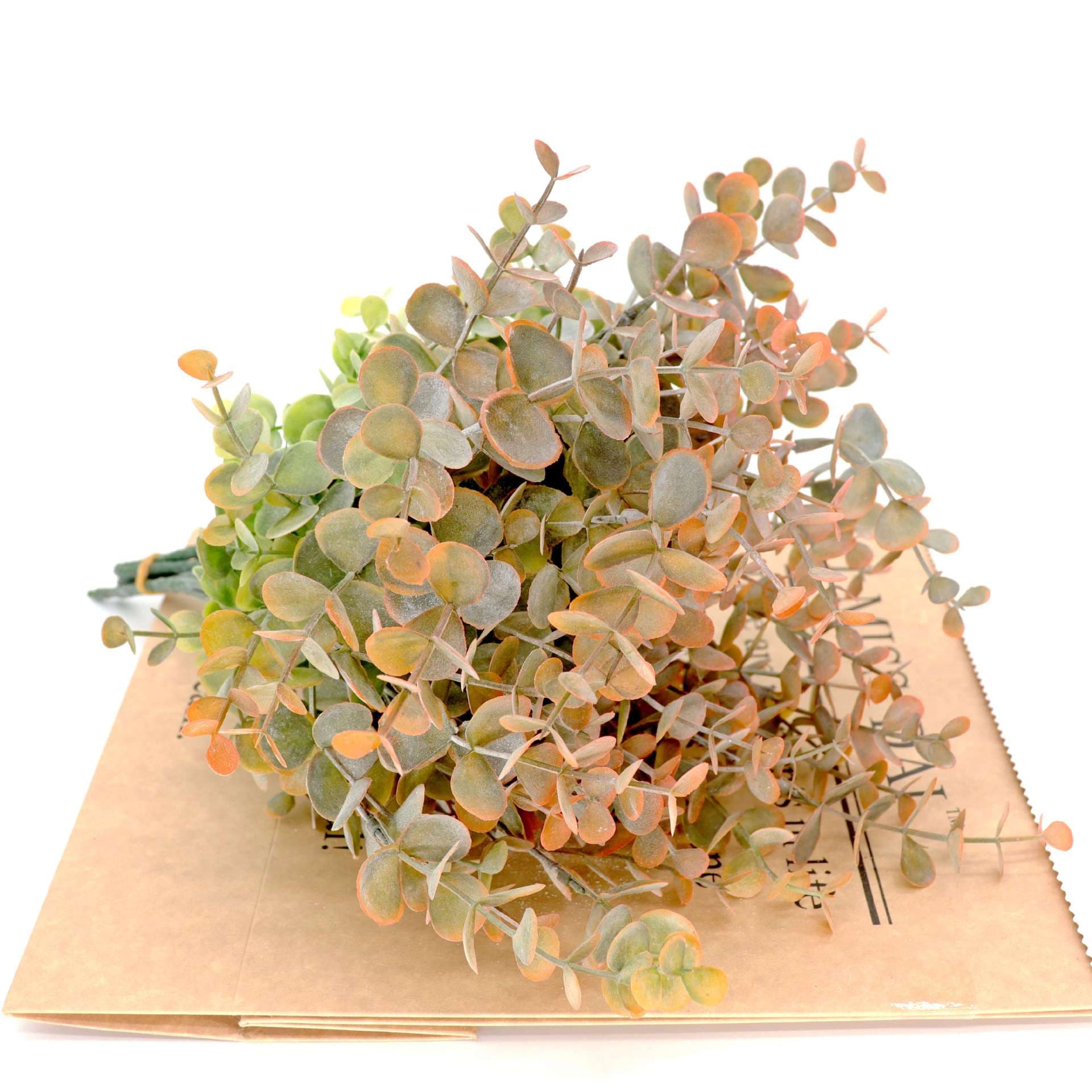 5-pronged Yugala Artificial Green Plant Eucalyptus Money Leaf Bouquet Faux Flower Home Wedding Decoration Flower Arrangement