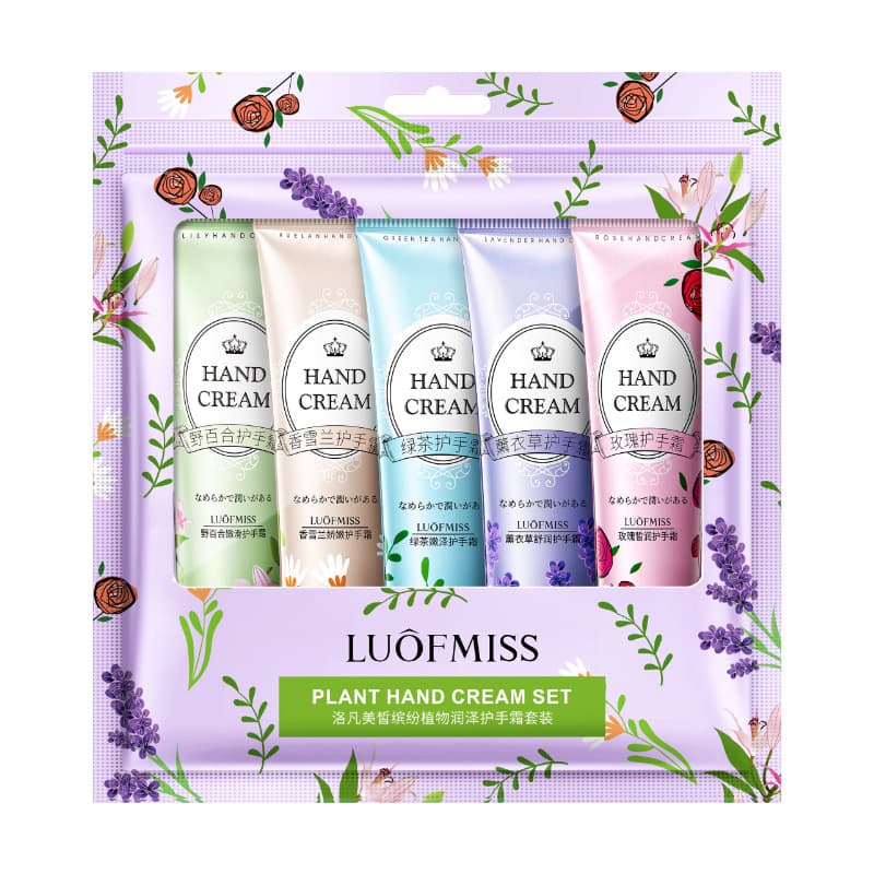 Boquanya Botanical Fragrance Hand Cream 5-Pack, Moisturizing and Nourishing with Vaseline, Gift Set Wholesale