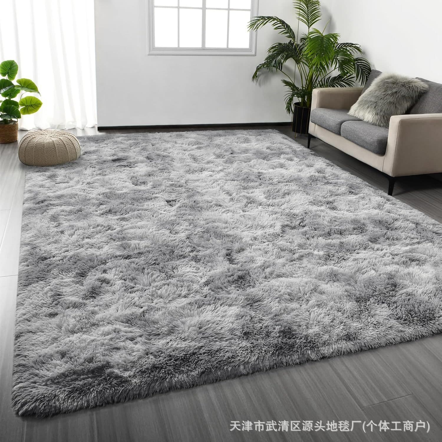 Thick Long Hair Silk Carpet Dyed in Large Areas Girls Heart Living Room Bedroom Area Rug Strich Quality Machine Knitted Floor Mat